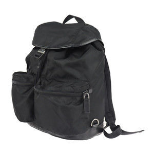 Prada Nylon Backpack Black Leather